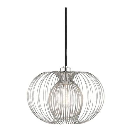 Mitzi H181701S-PN Contemporary Modern One Light Pendant from Jasmine Collection in Polished Nickel Finish